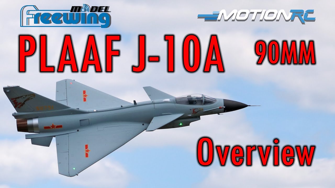 Краткий обзор реактивного самолета Freewing 90mm J-10A Vigorous Dragon с электродвигателем | Moti...