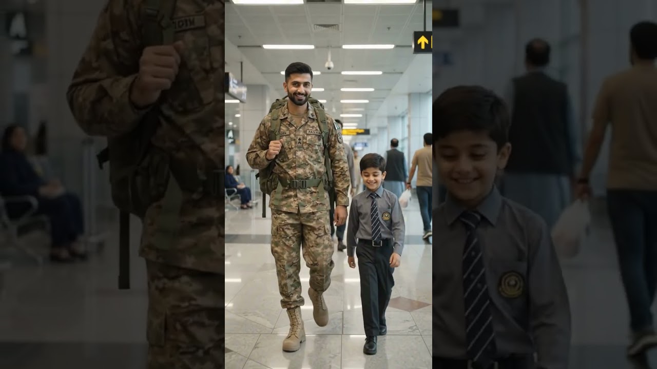 A little boy proudly copies the soldier he admires. 🇵🇰 #pakarmy #pakistanarmy #ourheroes #pakistan