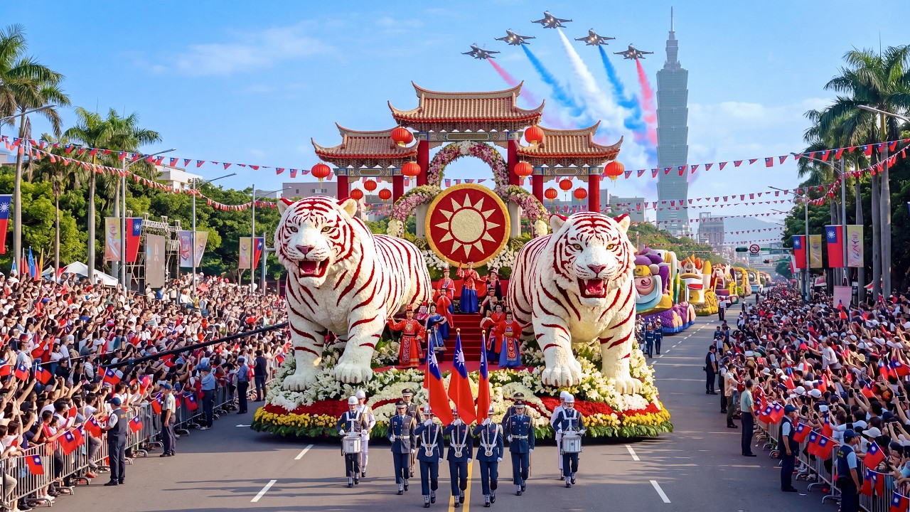 🔥Taiwan National Day Parade 2026 🇹🇼 Colorful Floats, Traditional Dance & Dazzling Taipei Celebrat