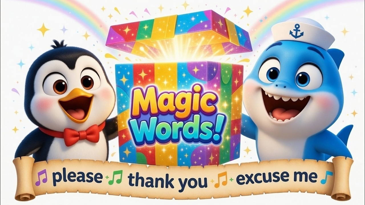 Learn Polite Words for Kids | Magic Words Song with Pogo Penguin & Little Shark
