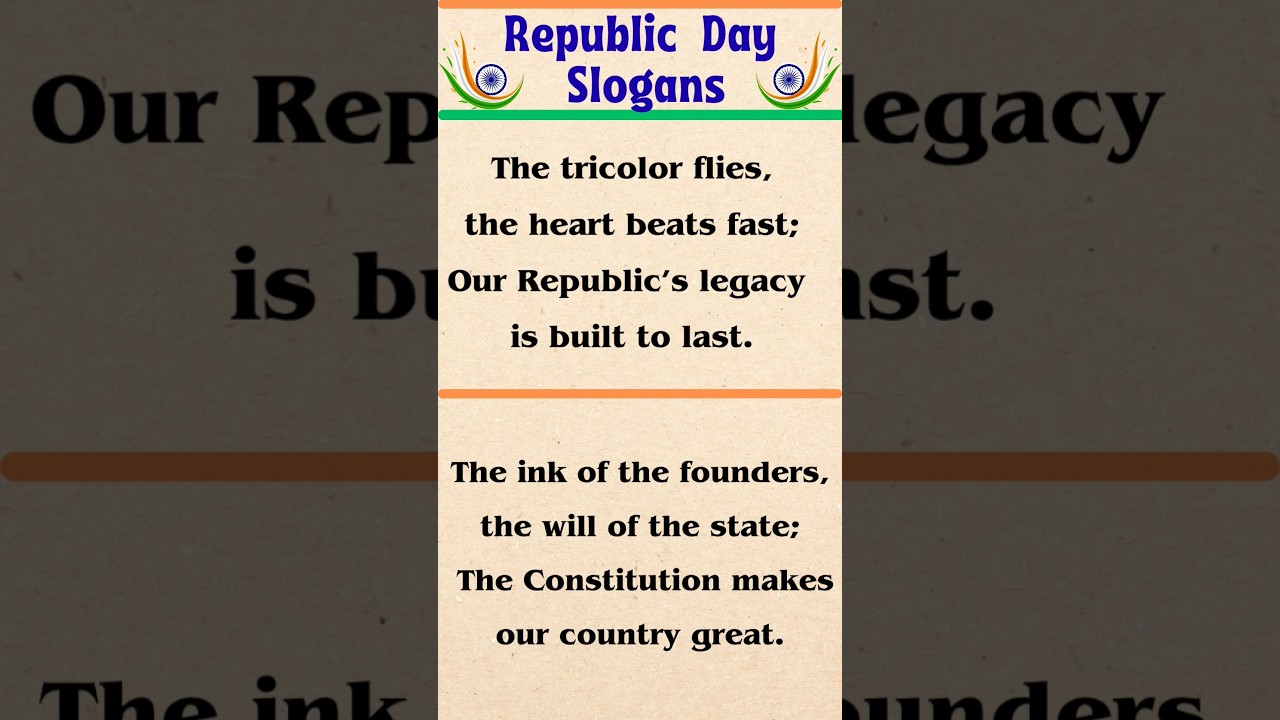Best slogans on Republic (constitution) Day in English || Quotes on Republic Day|| Republic Day 2026