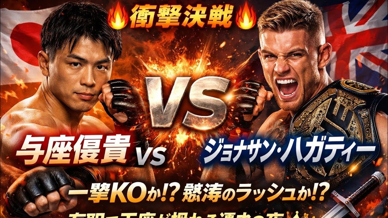 🔥【衝撃決戦】与座優貴 vs ジョナサン・ハガティー💥⚔️一撃KOか？怒涛のラッシュか？有明で王座が揺れる運命の夜🔥👑