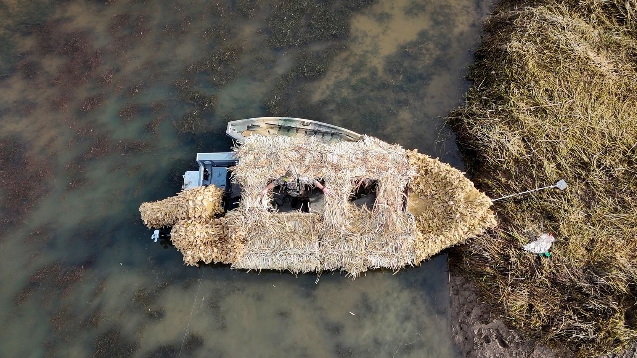 Boat Blind Setup for Duck Hunting