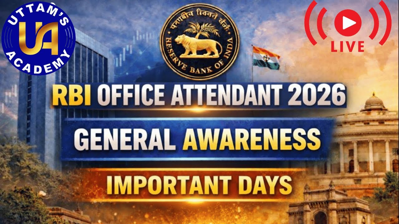 RBI OFFICE ATTENDANT 2026 || GENERAL AWARENESS IMPORTANT DAYS  || COMPLETE EXPLANATION |