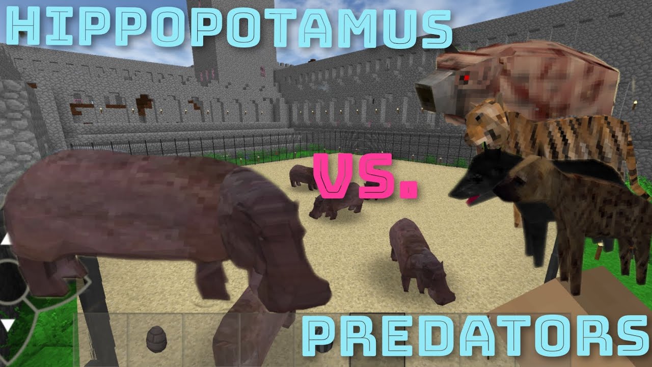 [ARENA] Hippopotamus vs many predators from KIKS MOD in survivalcraft 2.
