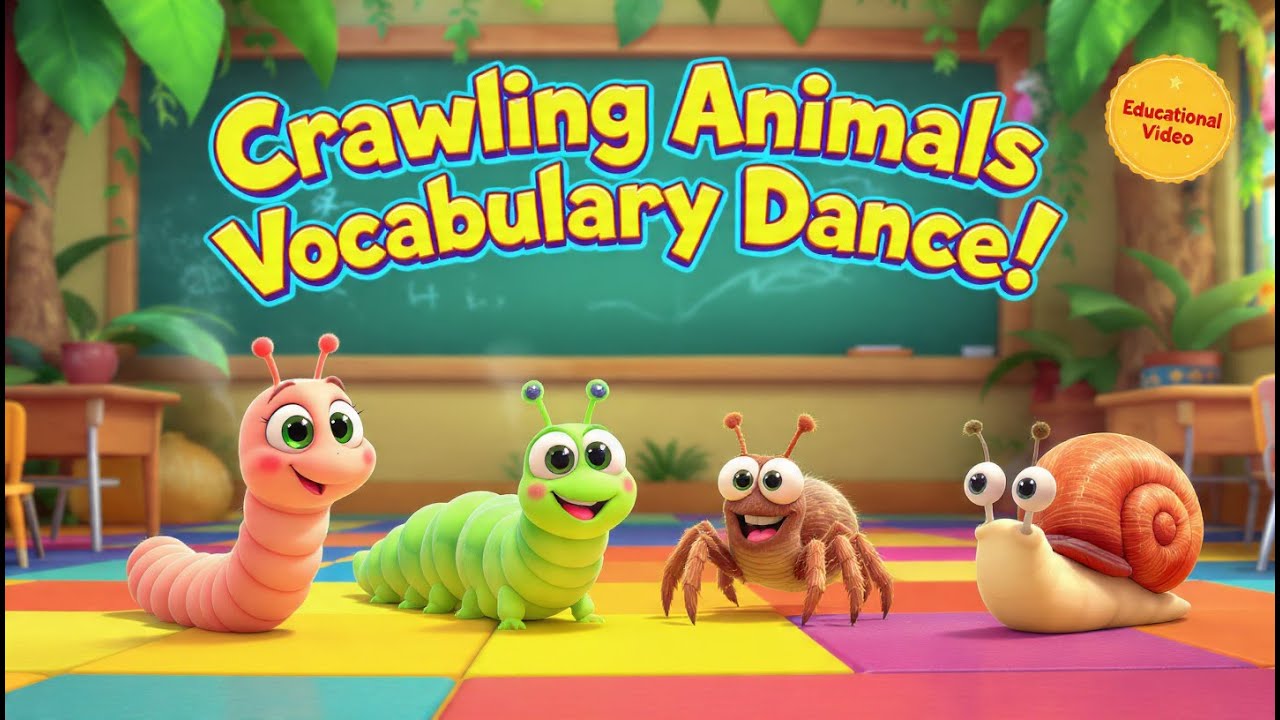 Crawling Animals Vocabulary Dance!  | Fun Learning Song for Kids