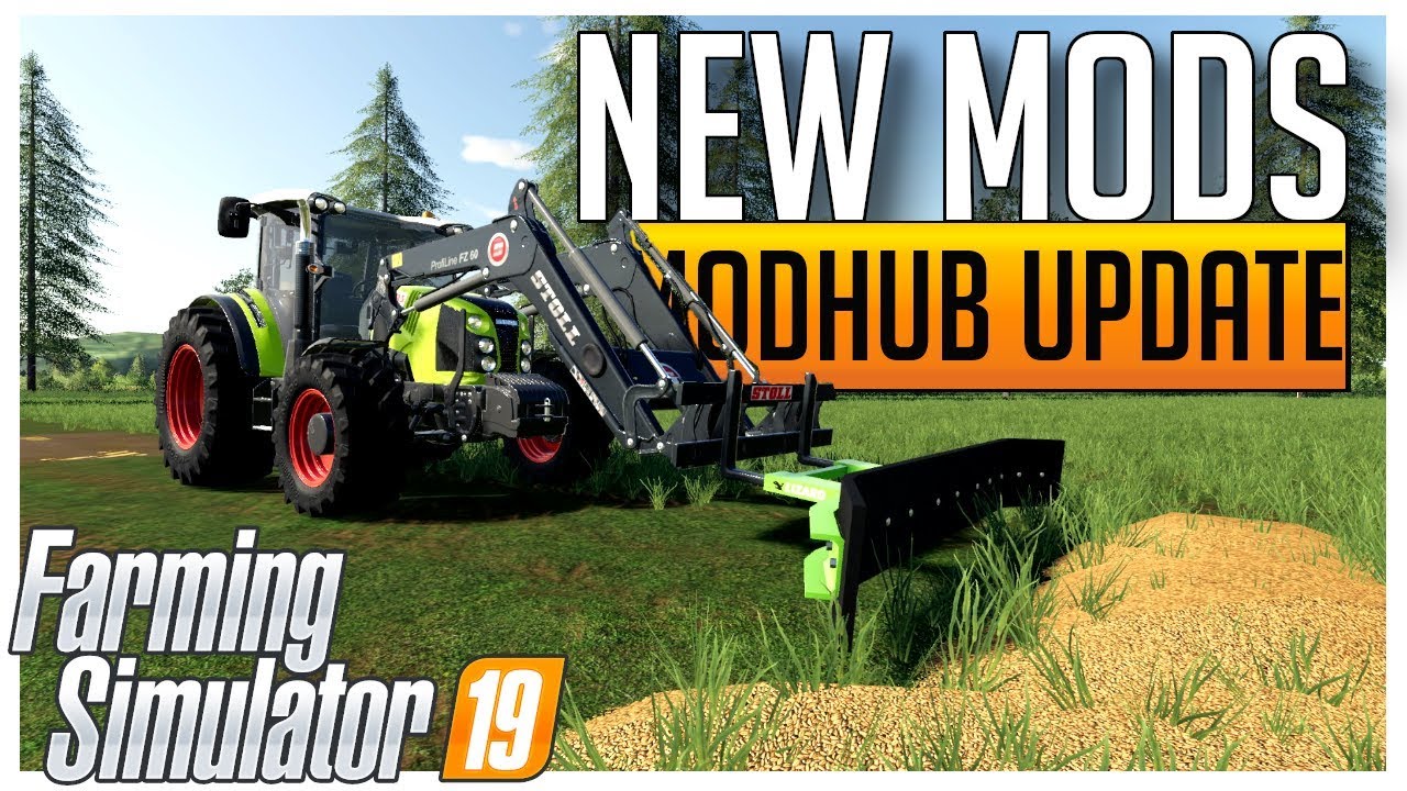 NEW MODS, THE FRONT MOUNT RUBBER SCRAPER AND UPDATES | MODHUB UPDATE | FARMING SIMULATOR 19