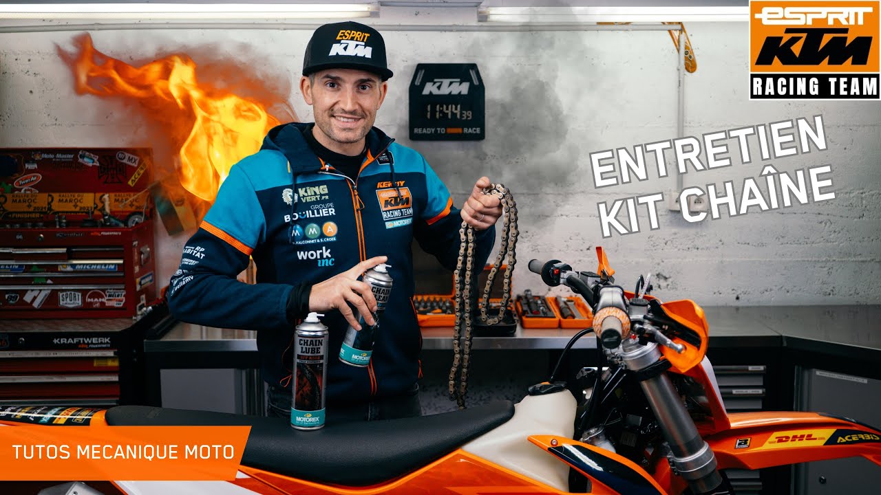 Tuto Mécanique Moto : Contrôle et entretien du kit chaine sur une KTM SX ou EXC