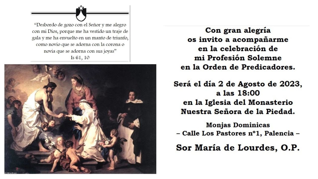Profesión Solemne de Sor María de Lourdes, OP