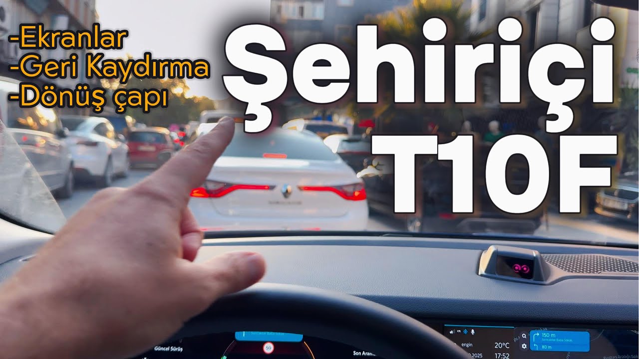 Togg T10F - Ağır Şehiri&ccedil;i Trafiğinde - Ekranlar - Geri Kaydırma - D&ouml;n&uuml;ş &Ccedil;apı