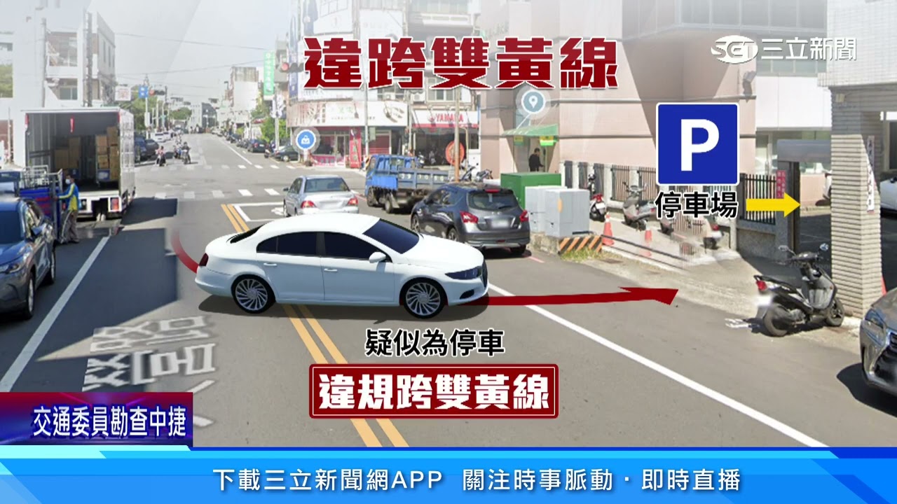 轎車跨雙黃線左轉　警車倒退挨批「禮讓違規」｜三立新聞網 SETN.com