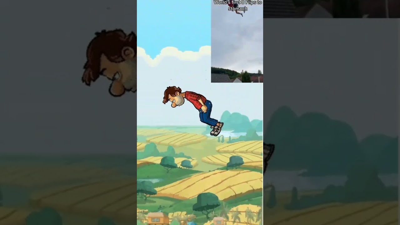 8 flips in the air - Real to HCR2 Cartoon Animation
