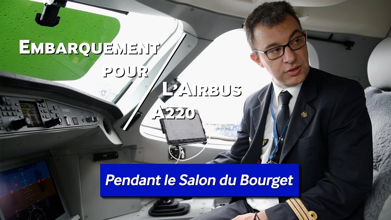 Embarquement pour l'Airbus A220 pendant le Salon du Bourget 2023