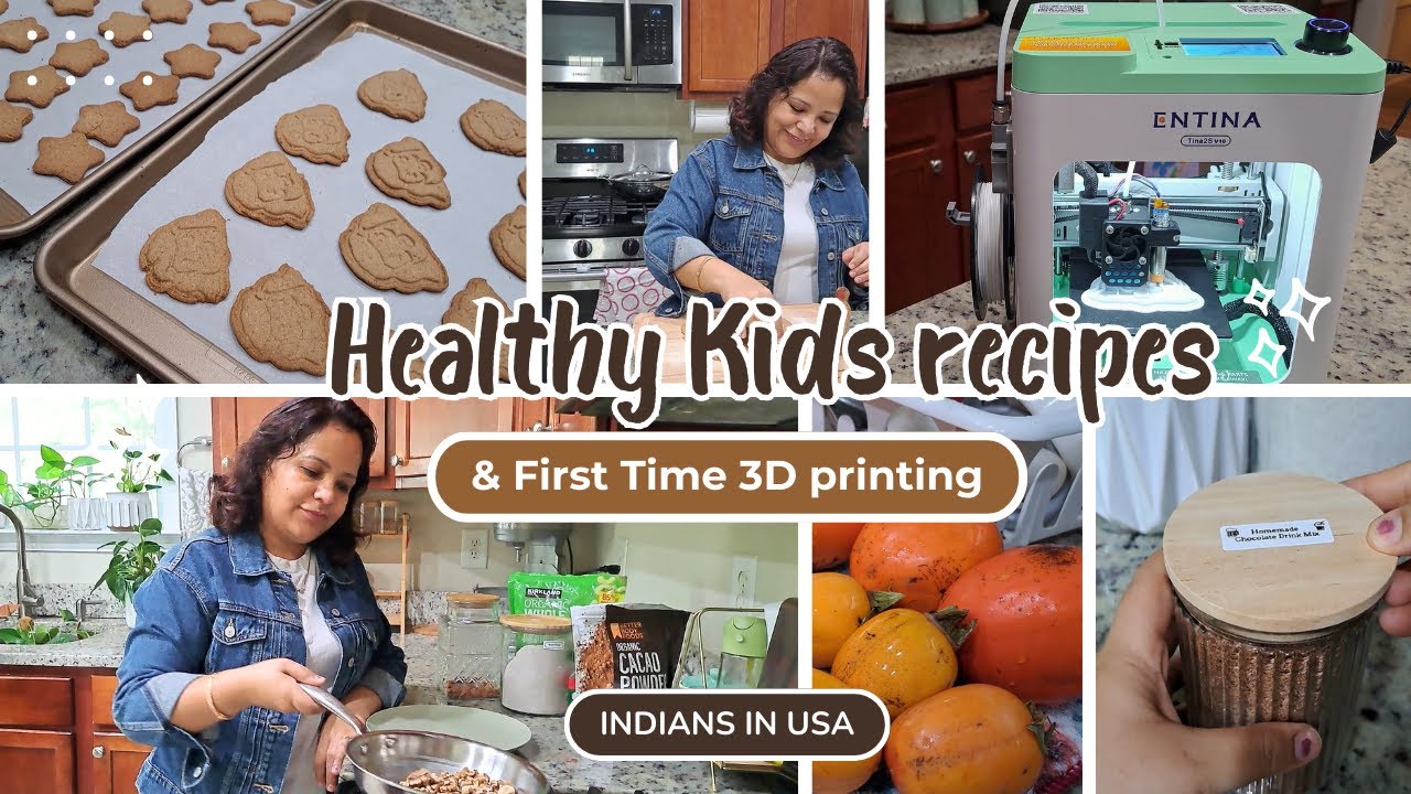 Kids Healthy Recipes - Healthy Bournvita/Health Drink & Cookies | 3D Printing with Tina 2S Printer
