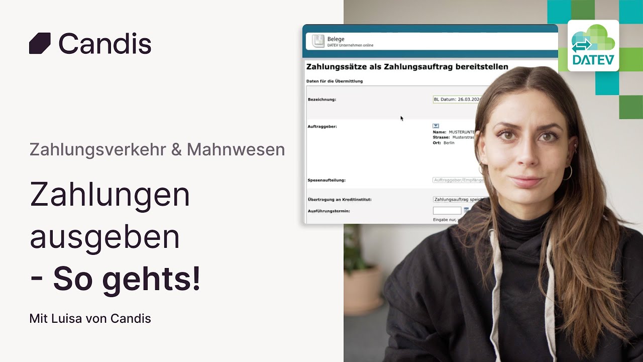 Zahlungen in DATEV Unternehmen online | DATEV Zahlungsverkehr & Mahnwesen | Tutorial