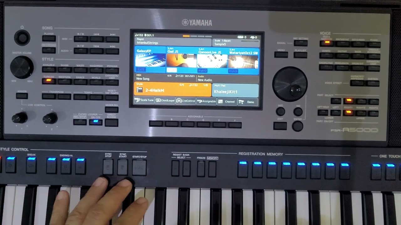 yamaha a5000 koma ve chord sequencer ayarları