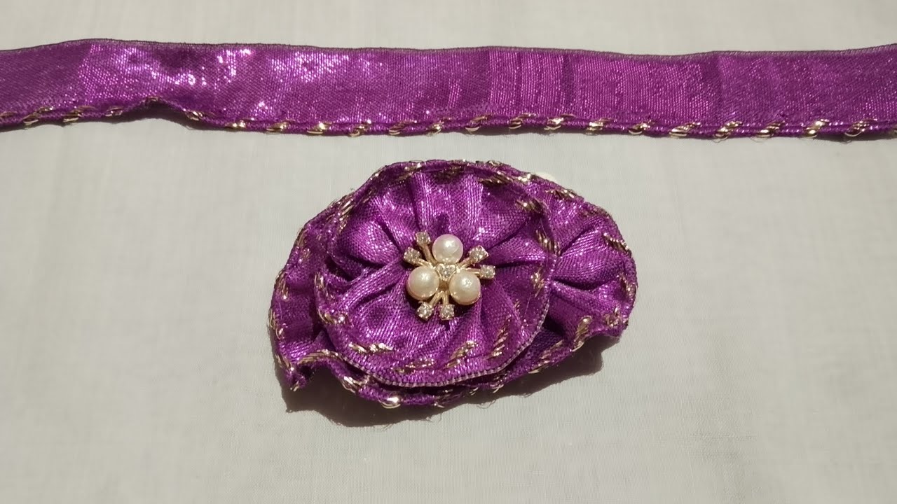 Elegant Purple Floral Hair Clip | Handmade Satin Flower Accessory🌺🫵
