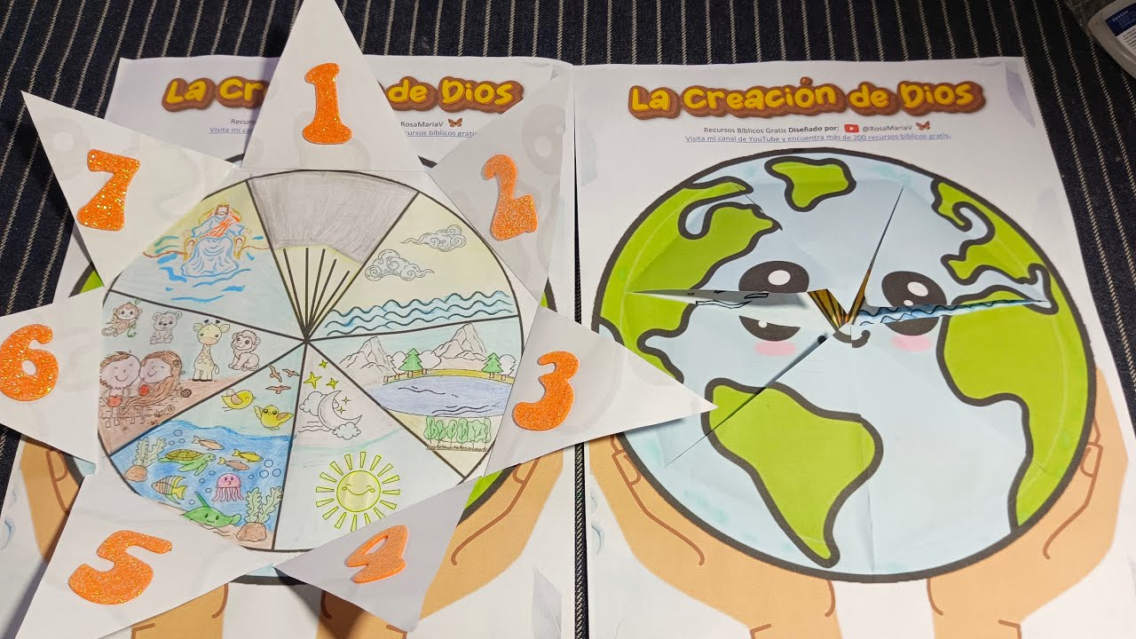 Manualidad de los dias de la creación de Dios para niños cristianos #escuelabiblica @RosaMariaV 🦋