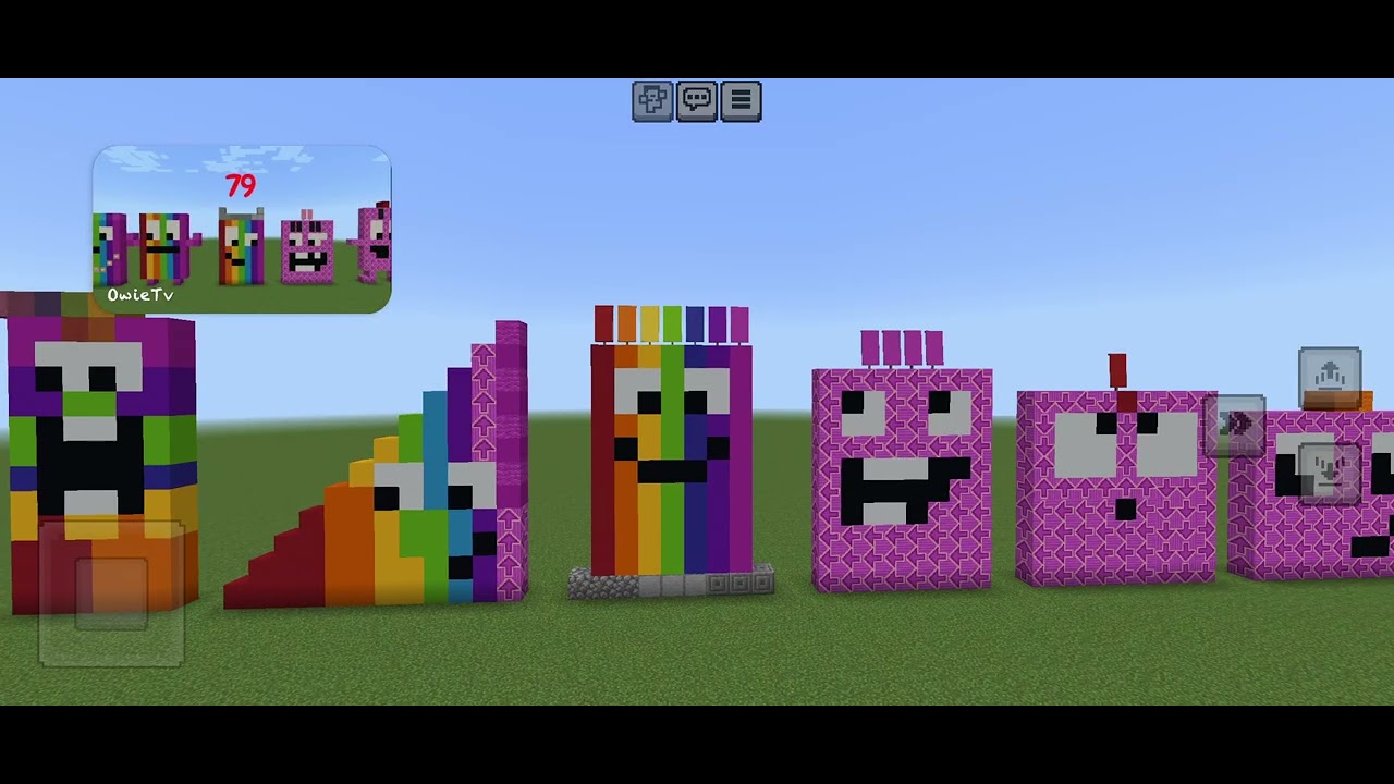 Showing off my build of OwieTV's Counting to 100 in Minecraft - Numberblocks