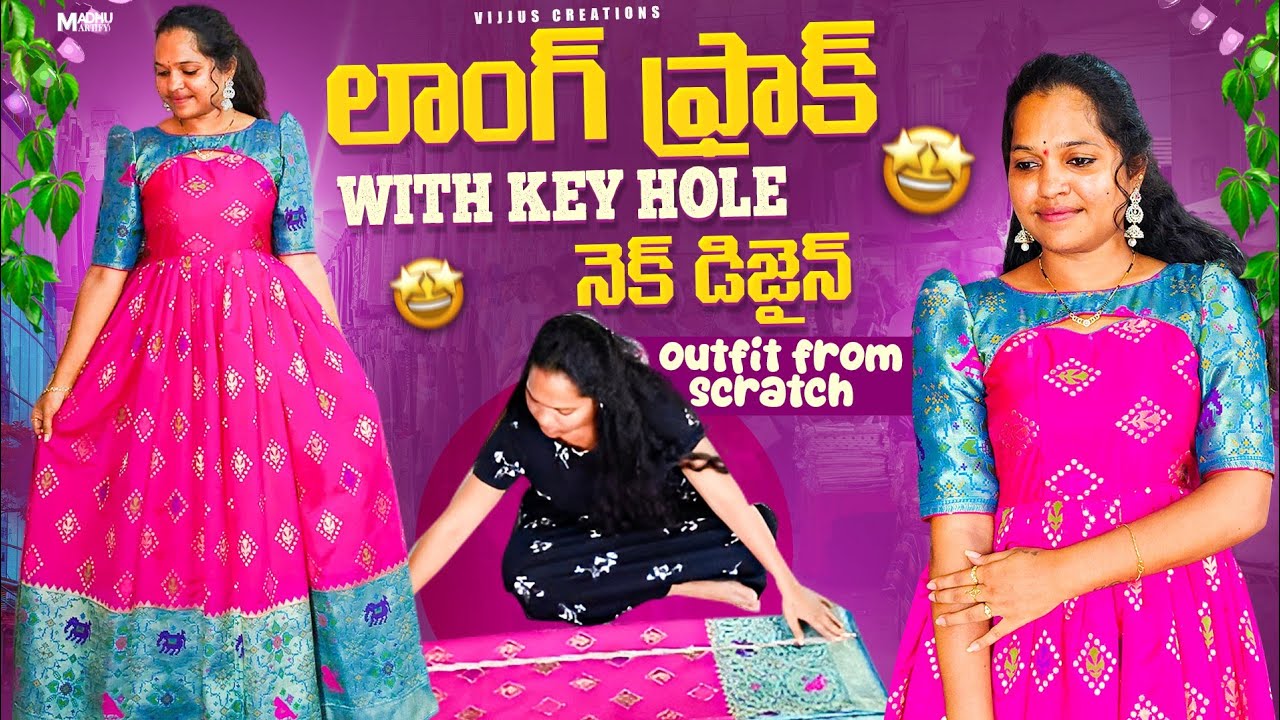 New model long frock cutting and stitching #easy method #vijju creation's