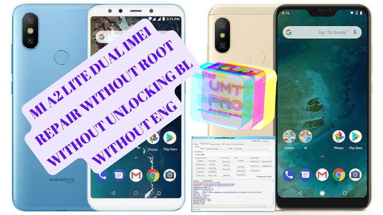MI A2 lite Dual IMEI Repair With UMT Dongle |Without Unlock BL | Without ROOT | Without ENG Firmware