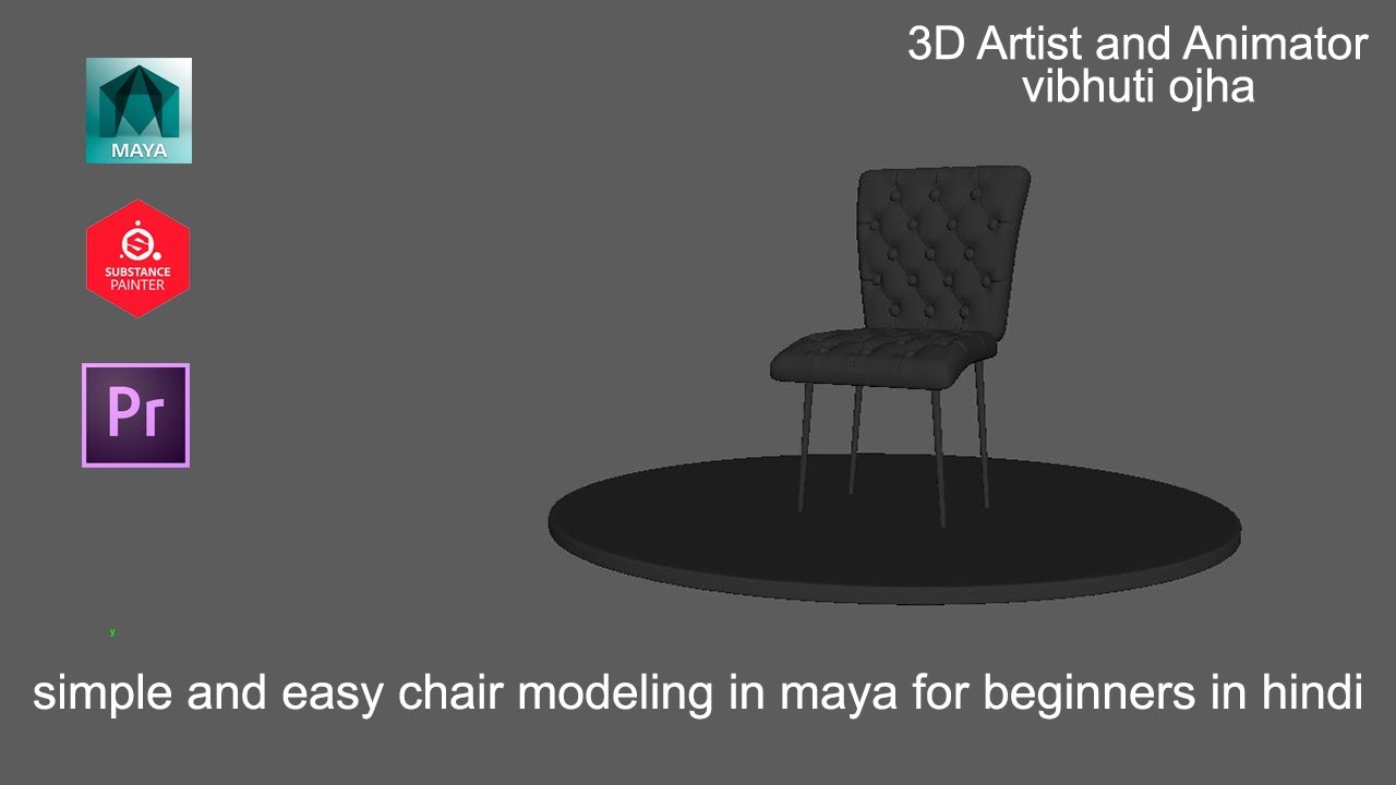 simple and easy chesterfield chair modeling for beginners in hindi in maya