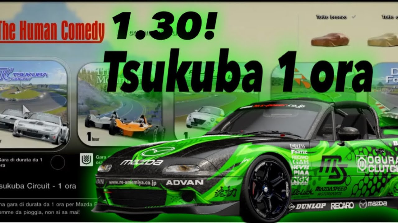 GT7 - La commedia umana - Tsukuba 1 ora, strategia e setup. 1.30