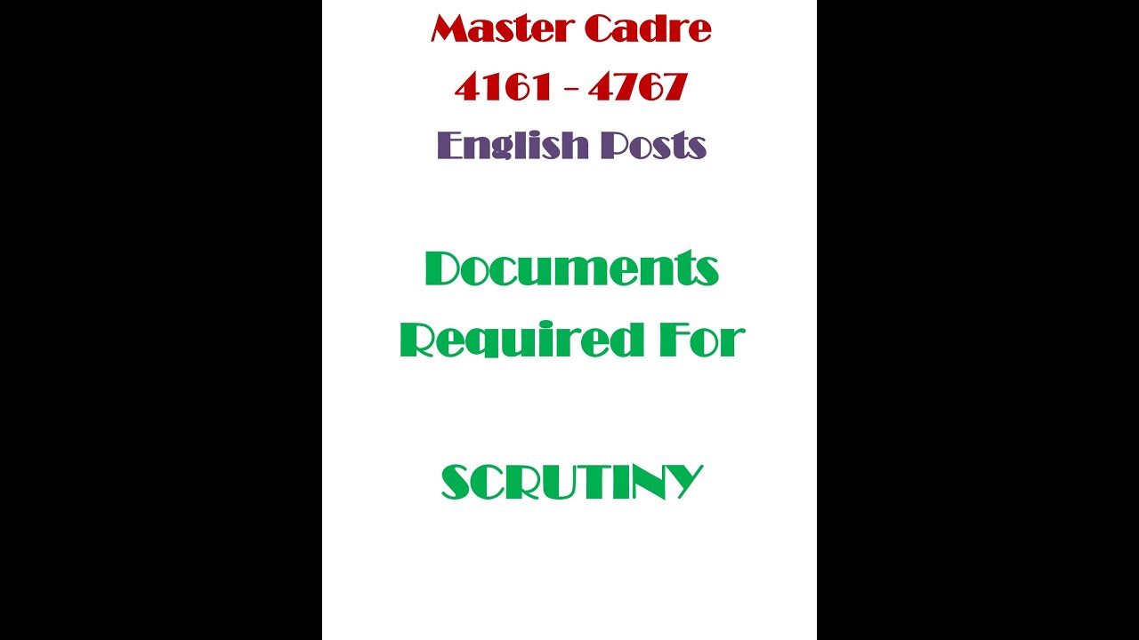 English Scrutiny - Master Cadre 4161 English Scrutiny - Master Cadre 4767