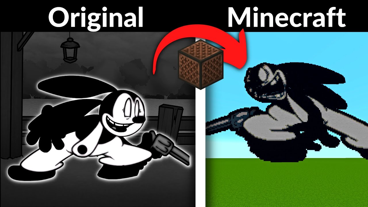 FNF Untold Loneliness | Original VS Minecraft Note Block | Wednesday's Infidelity | Oswald | Mickey