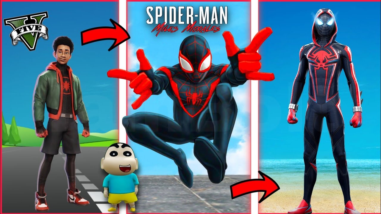 GTA 5: SHINCHAN LIVING THE LIFE OF SPIDERMAN MILES MORALES IN GTA V ! ( GTA 5 mods )