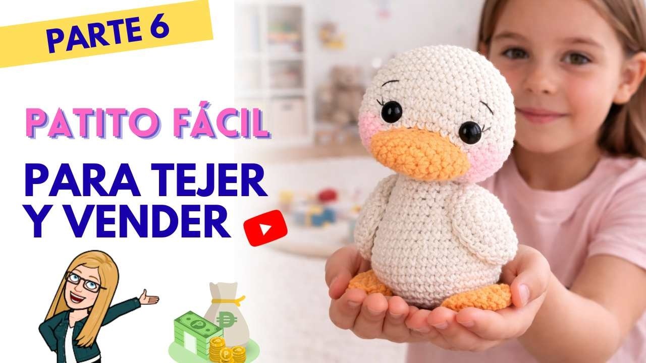Pato a crochet - ganchillo - amigurumi - peluche a crochet - PARTE 6 (MONTAJE) - ENG SUBS