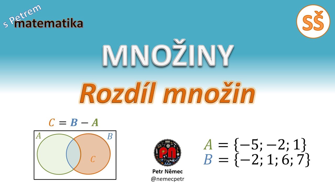 Rozdíl množin - matematika SŠ