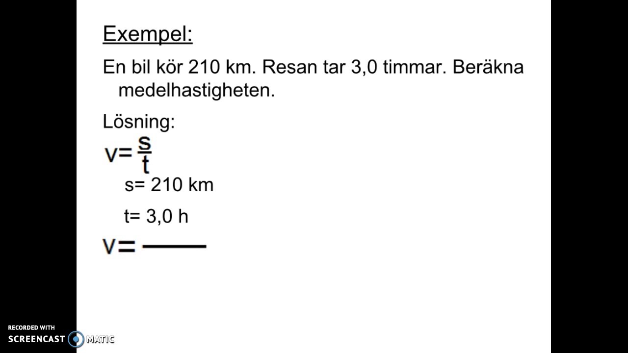 1 Att beräkna medelhastigheten
