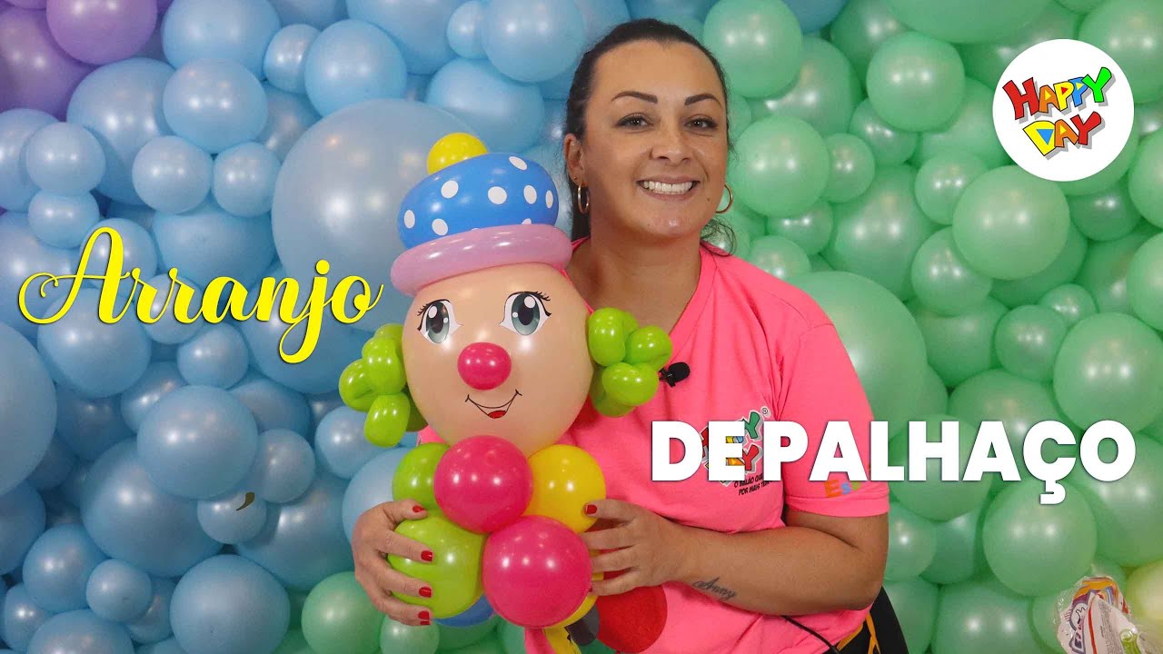 Arranjo de Palhaço - Passo a Passo - Tudo de Balão