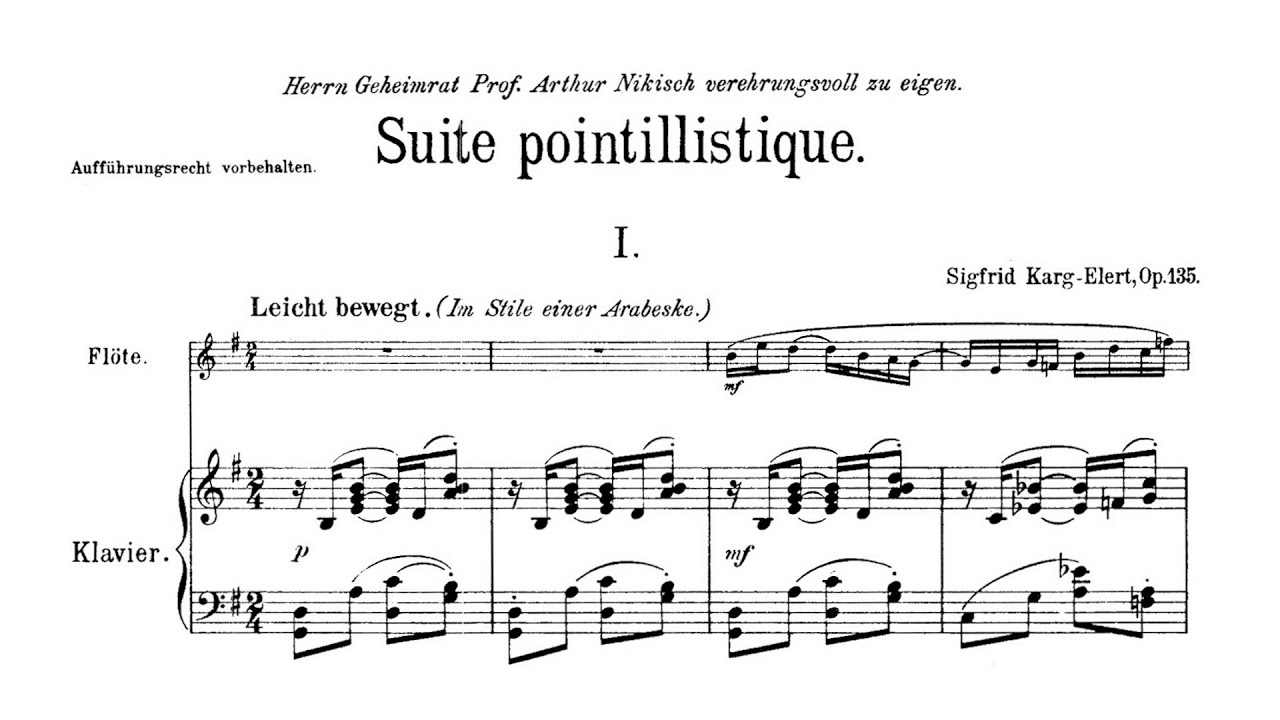 Sigfrid Karg-Elert – Suite pointillistique, for Flute and Piano