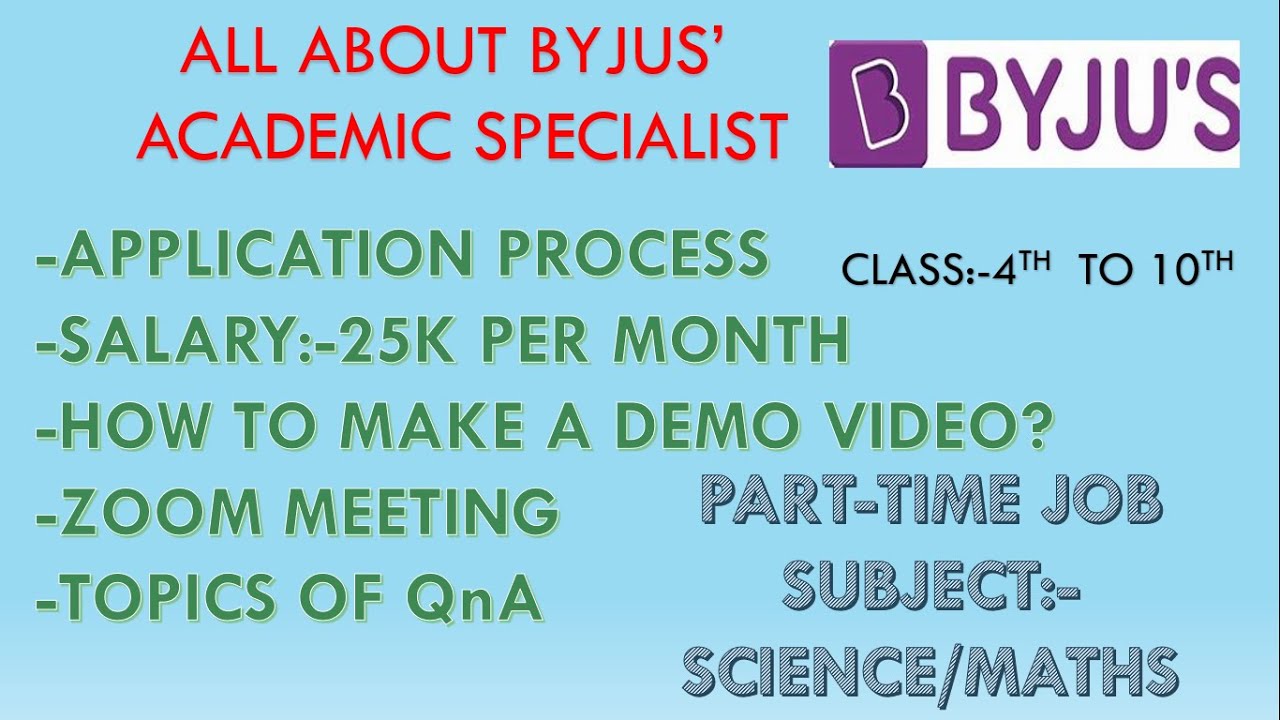 ALL ABOUT BYJUS' ACADEMIC SPECIALIST