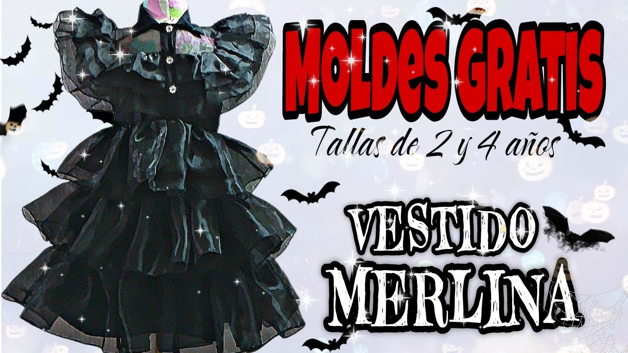 Te muestro como realizar paso a paso el vestido de Merlina para  niña e incluye moldes gratis