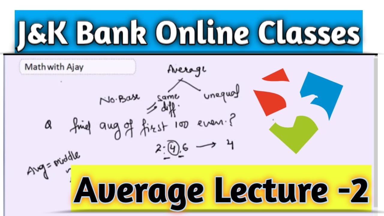 Average (Without Pen & Paper) for JK Bank Exam 2020 | Lecture -2| math classes for jk bank 2020.