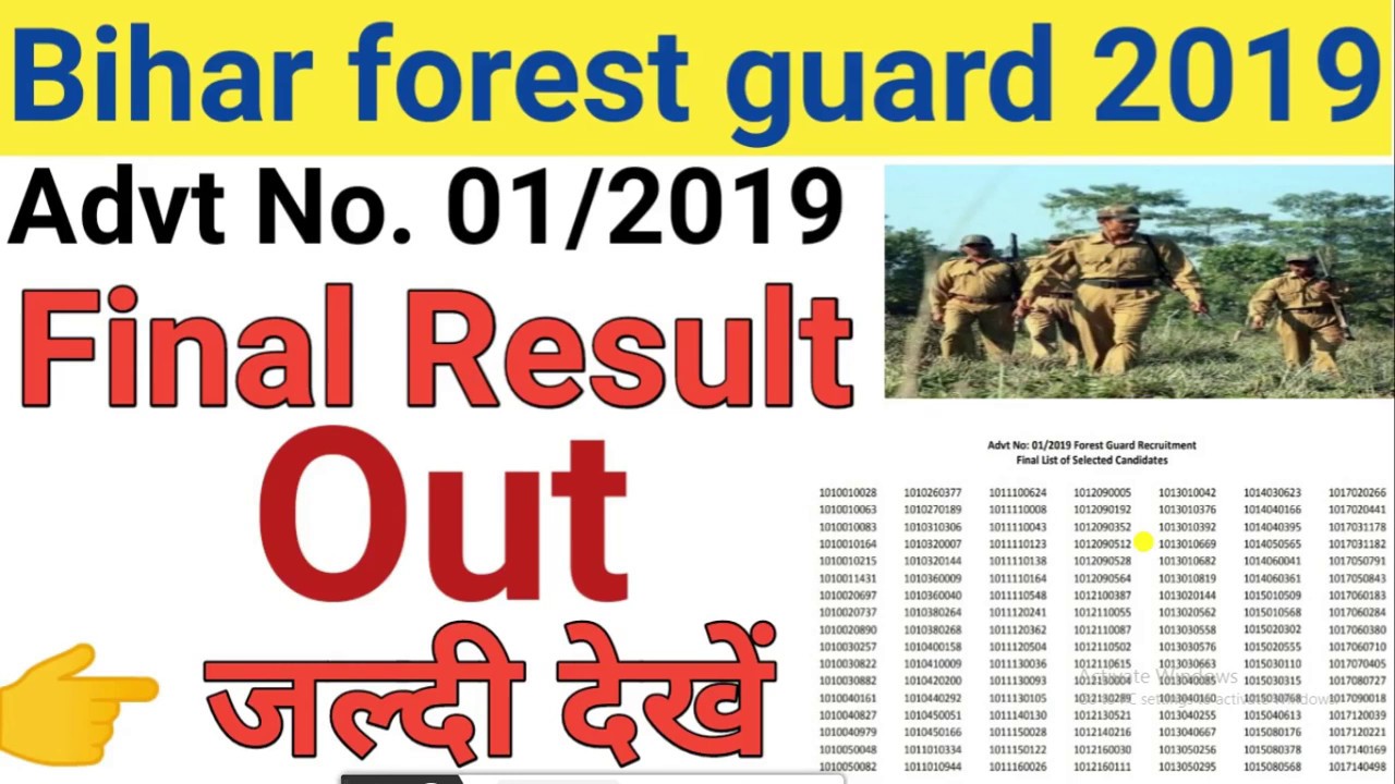 forest guard result 2019 | final result bihar forest guard 2019 | CSBC result out