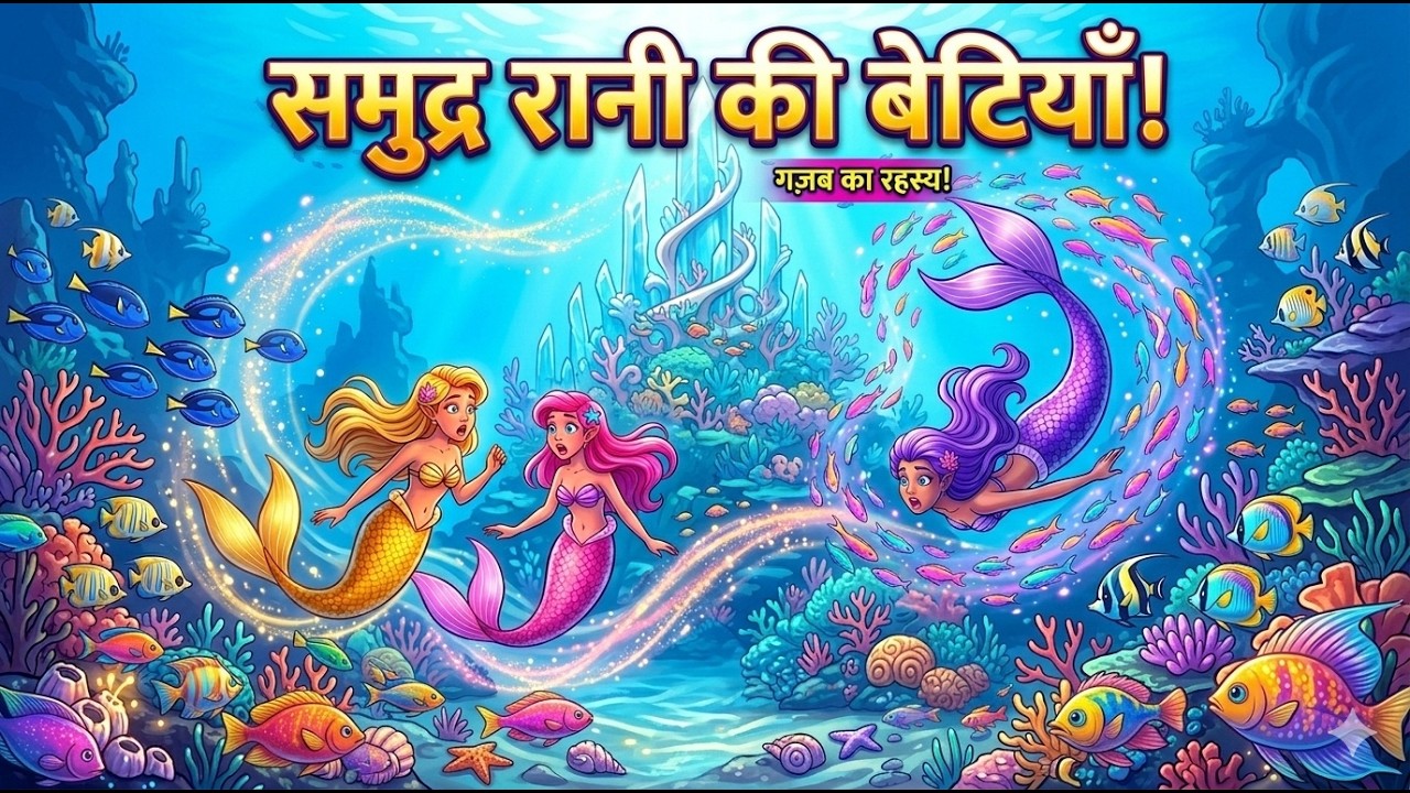 समुद्र रानी की बेटियाँ | जादुई समुद्री कहानी | Magical Mermaid Story | Hindi Cartoon Kahani