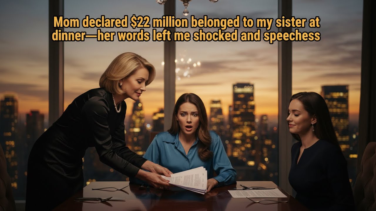 MOM DECLARED $22M BELONGED TO MY SISTER AT DINNER—HER WORDS LEFT ME SHOCKED AND SPEECHLESS.