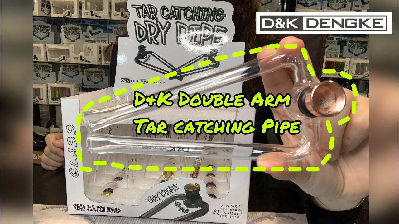 [D&K Dengke] D&K 2 in 1 Double Arms Tar Catcher Oil Burner Glass Pipe