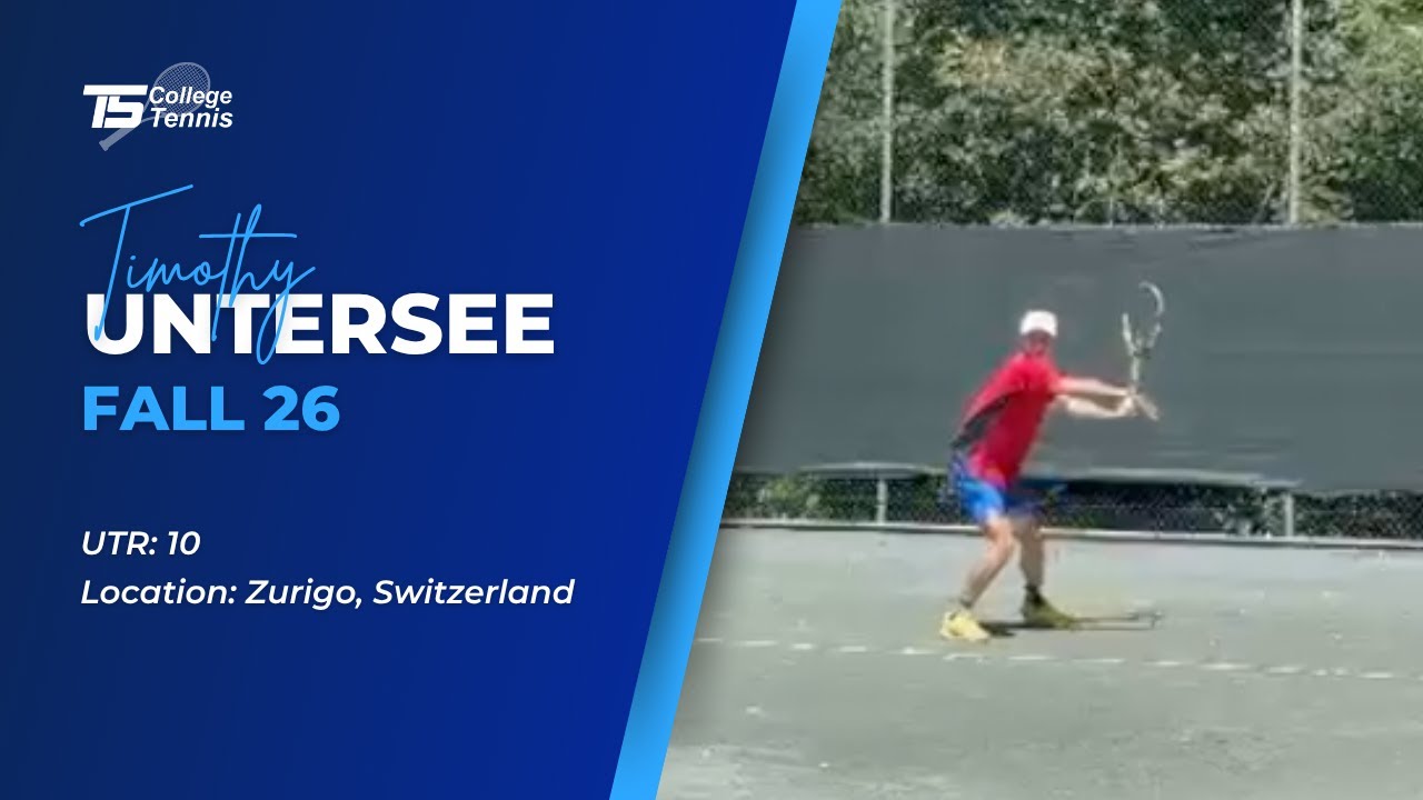 Timothy Untersee College Tennis Recruiting Video Fall 26