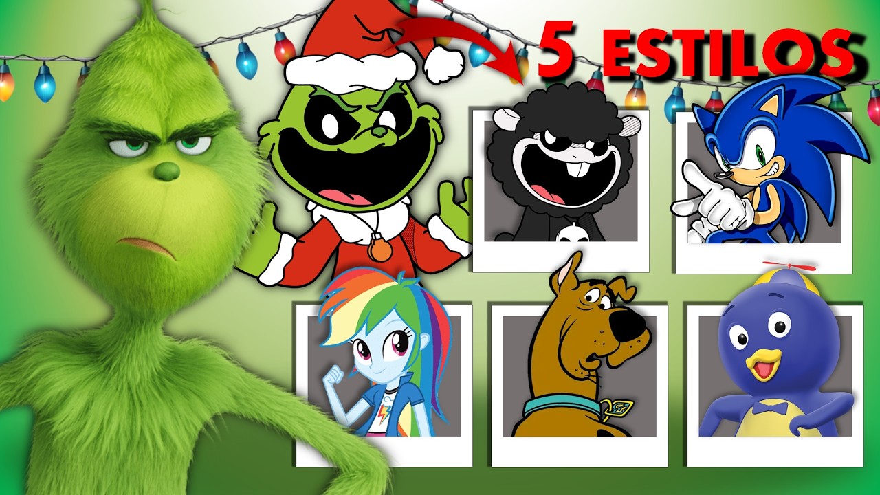 ¿Cómo se vería el GRINCH en otros estilos de dibujo? || Especial de Navidad