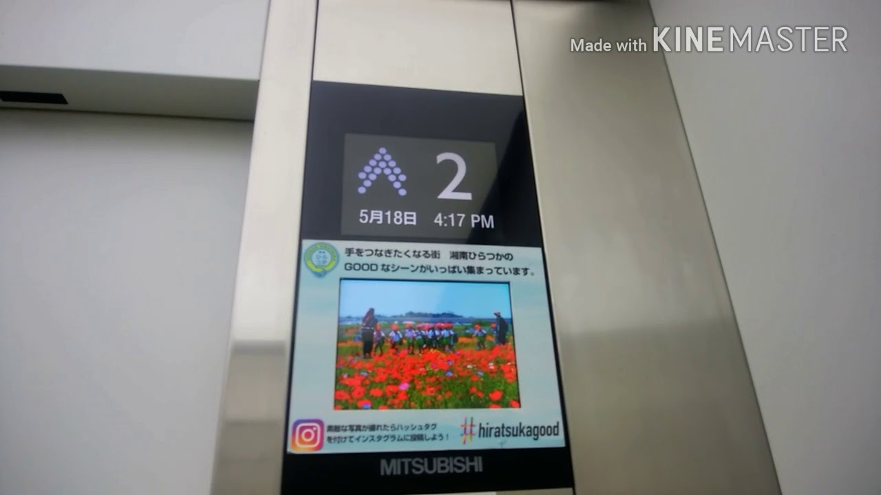 平塚市役所のエレベーター（館内側）