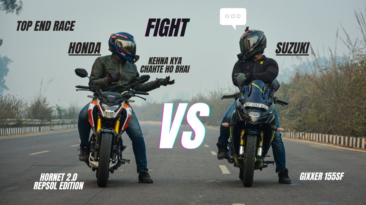 Honda Hornet 2.0 (Repsol Edition) Vs Suzuki Gixxer 155 SF Bs4 Long Race kisme kitna hai dum?