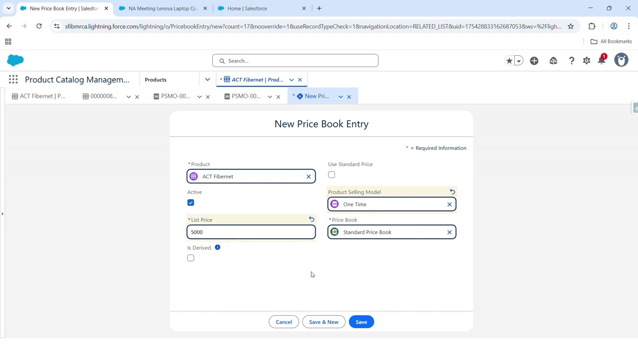 Creation of Subscription Product in Revenue Cloud Advanced