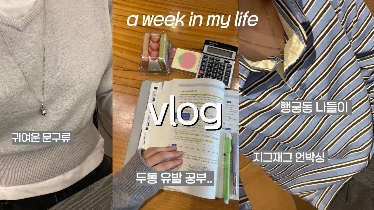 vlog. 대학생 브이로그 | 컴활 잠시 안녕, 새로운 자격증 공부 시작 💥 • 디저트 찾아 카공 🍅 • 지그재그 가성비 상의 언박싱📦 • 행궁동, 스타필드 나들이