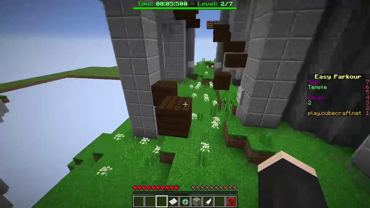 Cubecraft Parkour - Easy Maps - Map Temple Level 2 (with gold medal)