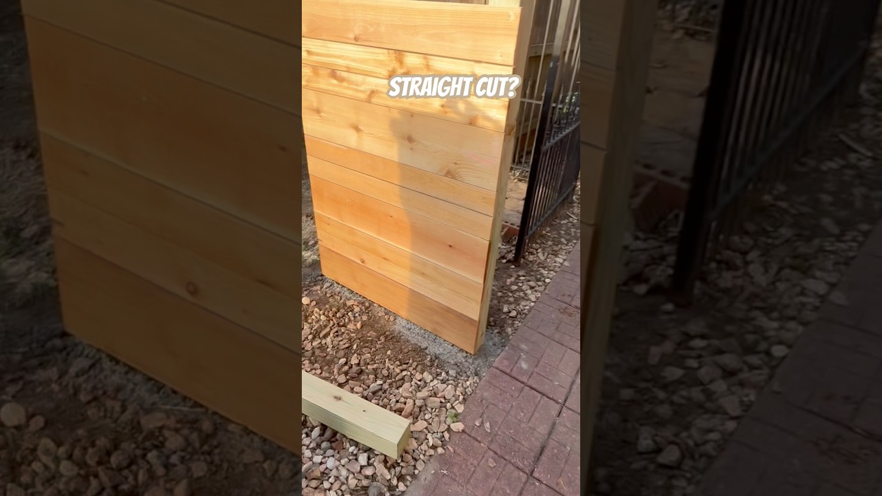 Oklahoma decorative fence build #howto how to make a straight cut on a 4 x 4 post ￼